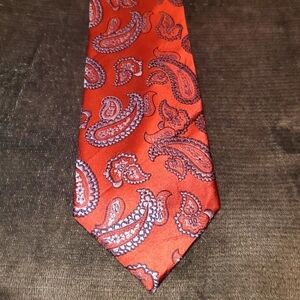 Red Necktie With Paisley Pattern NWOT